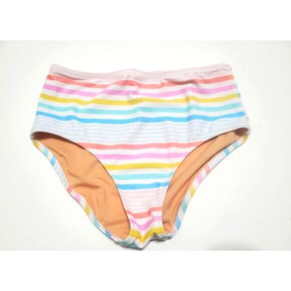 Crewcuts Girls Pastel Rainbow Striped UPF 50 Bikini Bottom NWOT Size 12 - Picture 1 of 6